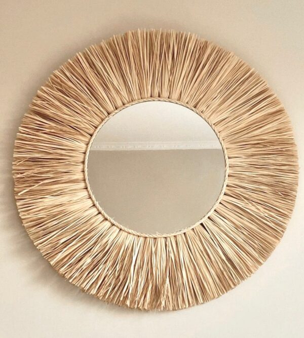 Espelho De Fibra Natural  Boho Chic 80cm - Imagem 3