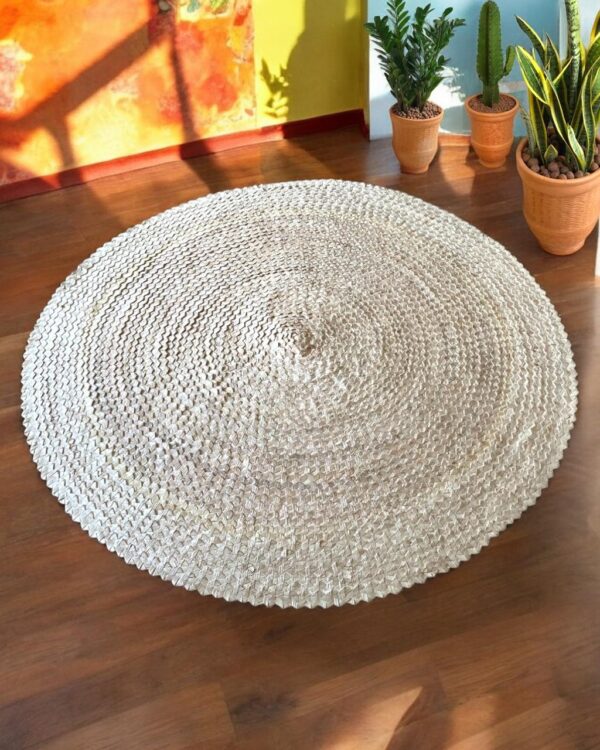 Tapete Redondo De Palha Natural 150cm - Imagem 5