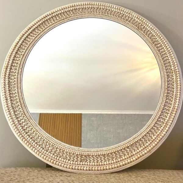 Espelho Artesanal Redondo Decorativo Boho Chic  80cm - Imagem 7