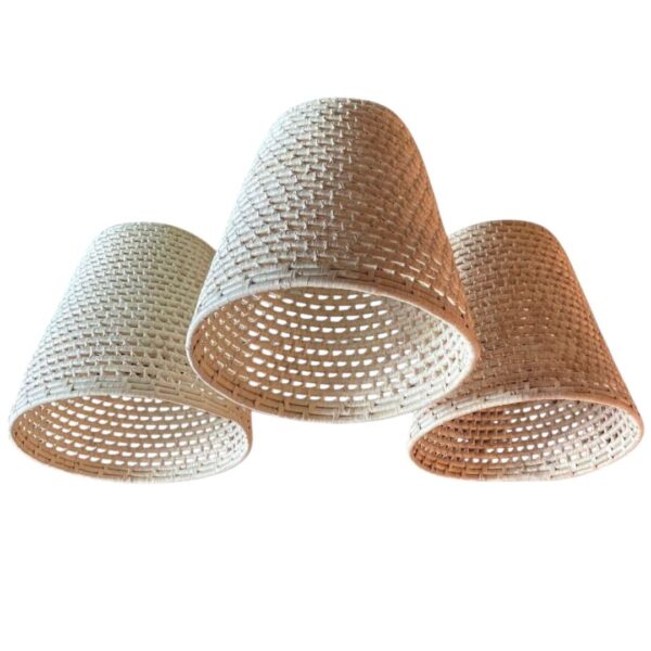 Luminária Lustre Pendente Obá Em Fibra Natural 30X30 + Kit de Instalação - Imagem 3