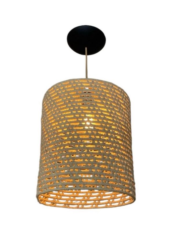 Luminária Lustre Pendente Ayana Palha Natural 30x30
