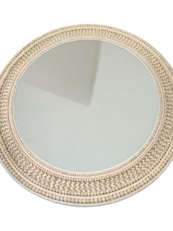 Espelho Artesanal Redondo Decorativo Boho Chic  80cm - Imagem 4