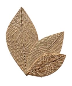 Trio Folhas Decoração de Parede Em Fibra Natural