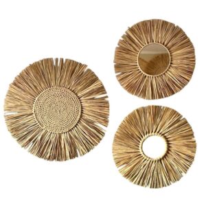 Trio de Mandalas Orgânicas em Fibra Natural – Feitas à Mão | 70cm + 2x 50cm