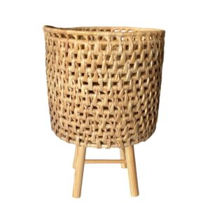 Cachepô Artesanal com Pés – 40cm Altura x 26cm Diâmetro | Fibra Natural