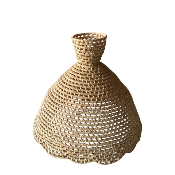 Lustre Luminária Pendente de Teto Ayela 34x40 cm De Fibra Natural Boho Chic