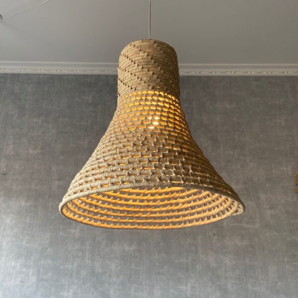 Luminária Artesanal Em Fibra Natural 45x40 - Imagem 2